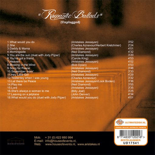 Aristakes - Romantic Ballads (Unplugged) (Back)