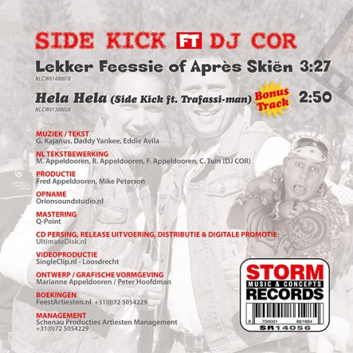 Side Kick ft. DJ Cor - Lekker Feessie of Apres Skien (Back)