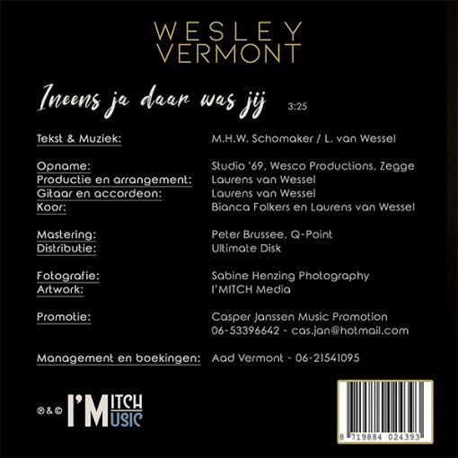 Wesley Vermont - Ineens ja daar was jij (Back)